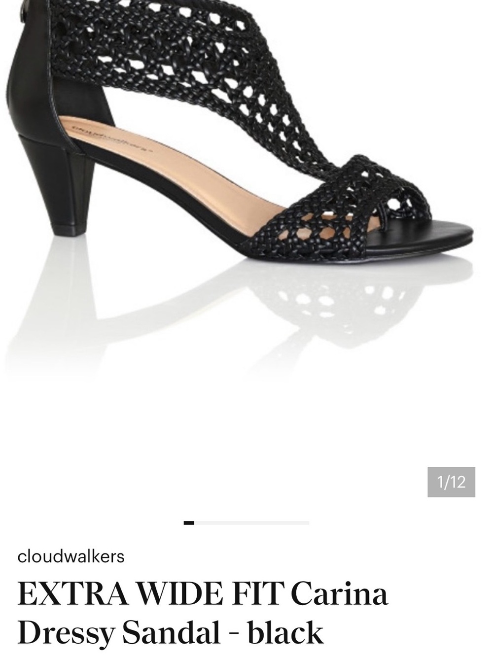 cloudwalkers Carina Extra Wide Fit Dressy Sandal - Black new